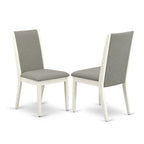 Lancy Parson Chairs - Linen Fabric Padded Dining Chairs, Set of 2, (Finish Options)