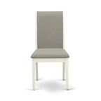 Lancy Parson Chairs - Linen Fabric Padded Dining Chairs, Set of 2, (Finish Options)