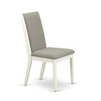 Lancy Parson Chairs - Linen Fabric Padded Dining Chairs, Set of 2, (Finish Options)