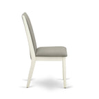 Lancy Parson Chairs - Linen Fabric Padded Dining Chairs, Set of 2, (Finish Options)