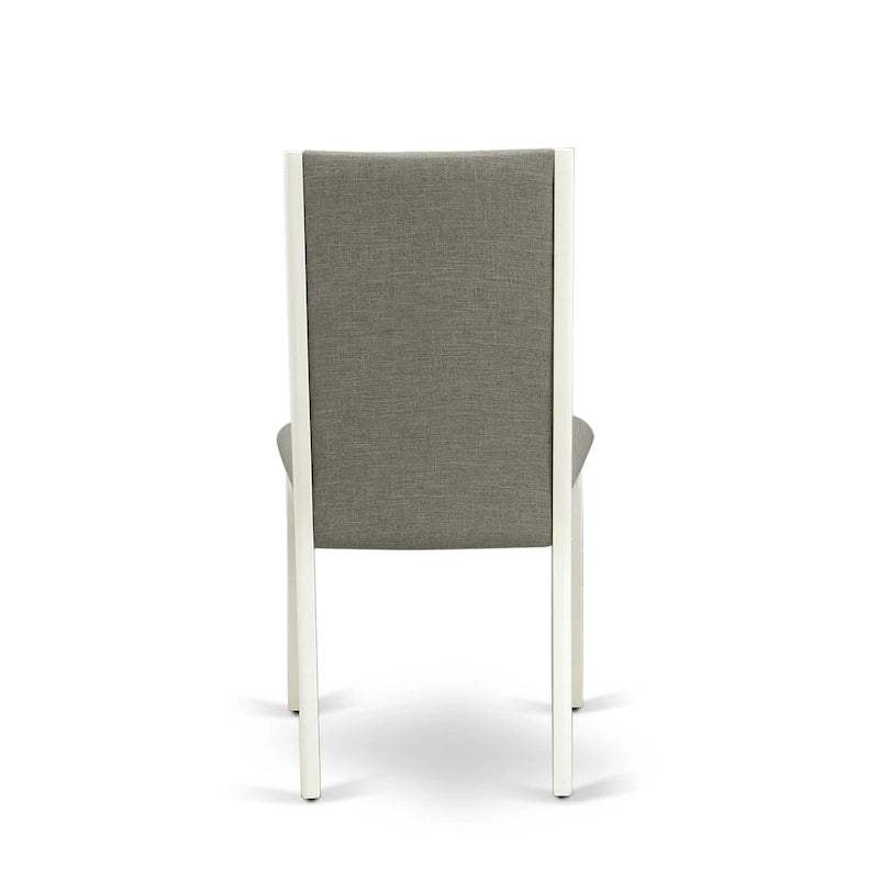 Lancy Parson Chairs - Linen Fabric Padded Dining Chairs, Set of 2, (Finish Options)