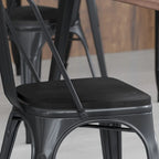 All-Weather Polyresin Seat for Colorful Metal Stools and Chairs-4 Pack