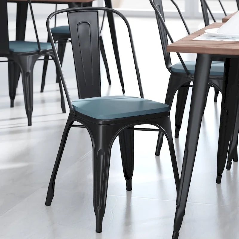 All-Weather Polyresin Seat for Colorful Metal Stools and Chairs-4 Pack