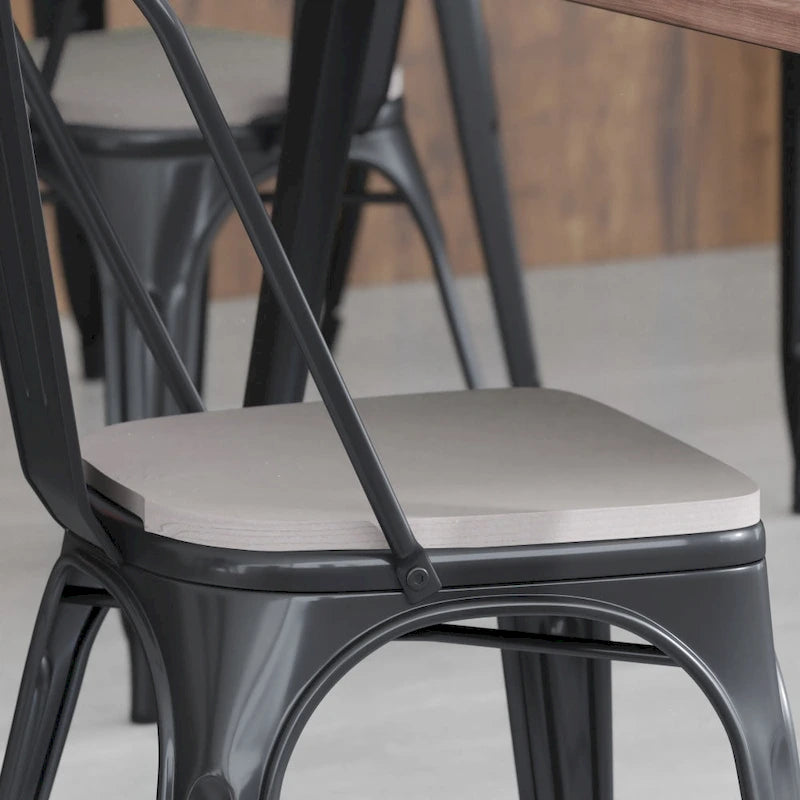 All-Weather Polyresin Seat for Colorful Metal Stools and Chairs-4 Pack