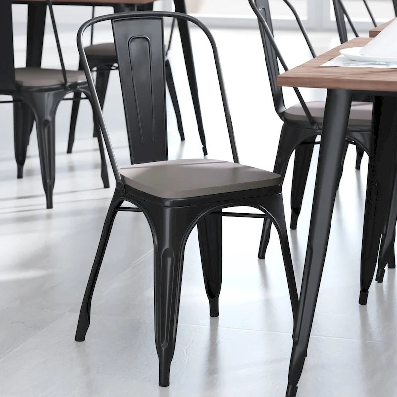 All-Weather Polyresin Seat for Colorful Metal Stools and Chairs-4 Pack