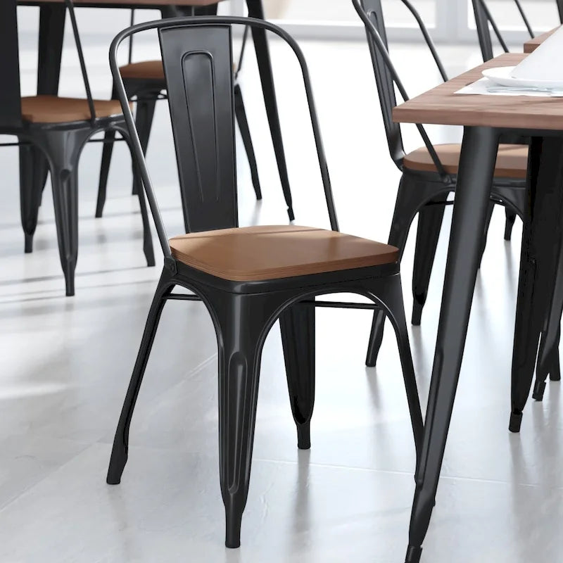 All-Weather Polyresin Seat for Colorful Metal Stools and Chairs-4 Pack