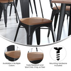 All-Weather Polyresin Seat for Colorful Metal Stools and Chairs-4 Pack