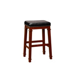 Elle Black Faux Leather Backless 31.01-inch Bar Stool