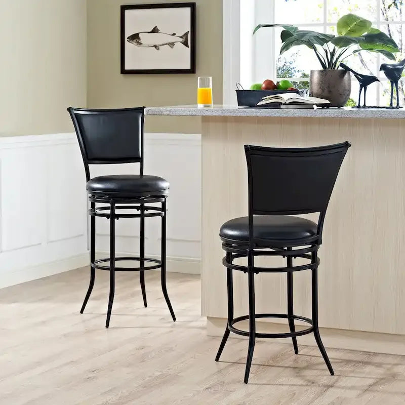 Rachel Black Swivel Bar Stool - N/A