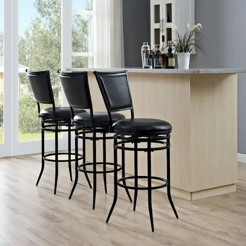 Rachel Black Swivel Bar Stool - N/A