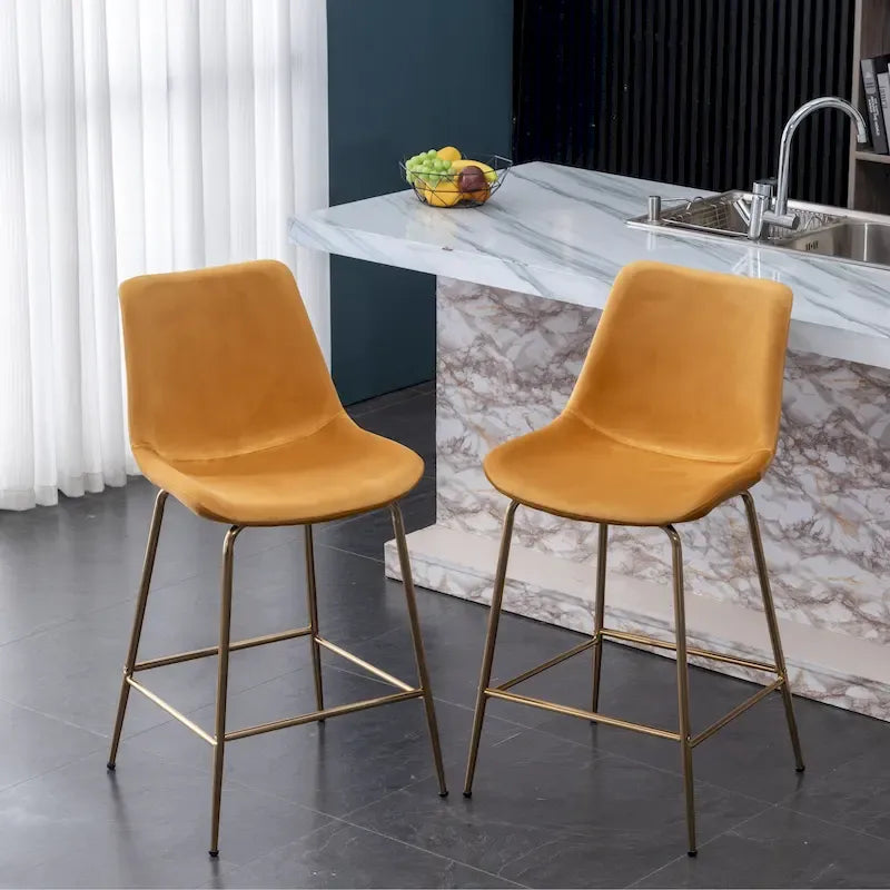Modern Velvet 26.50 Counter Height Stool (Set of 2)