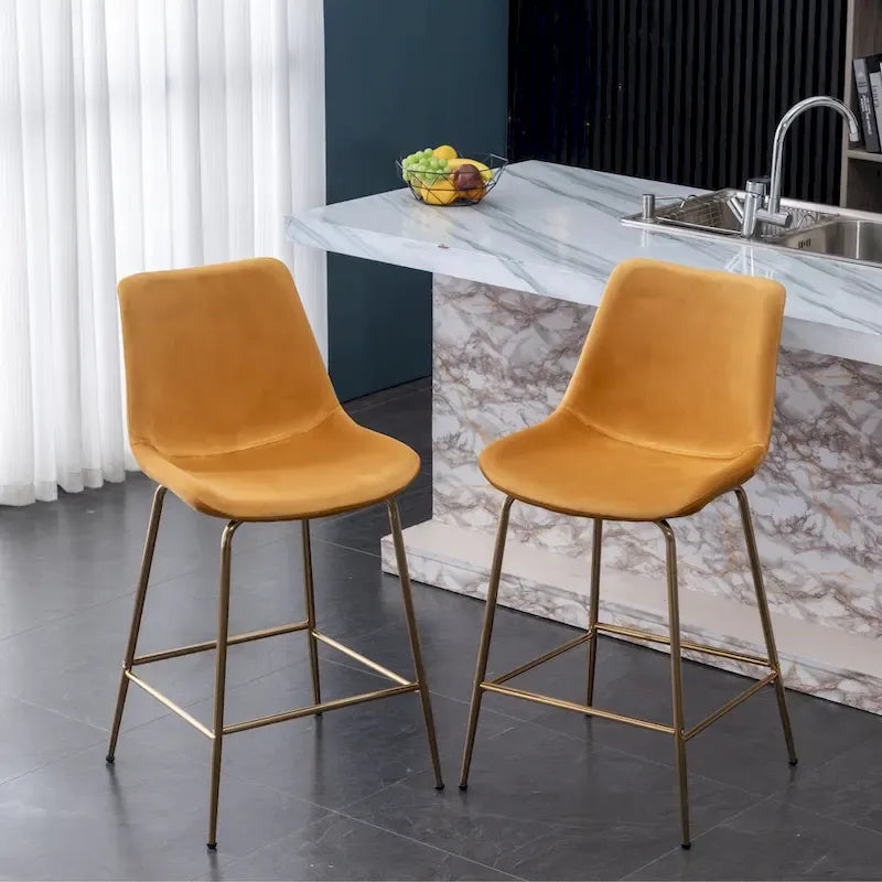   Modern Velvet 26.50 Counter Height Stool (Set of 2)
