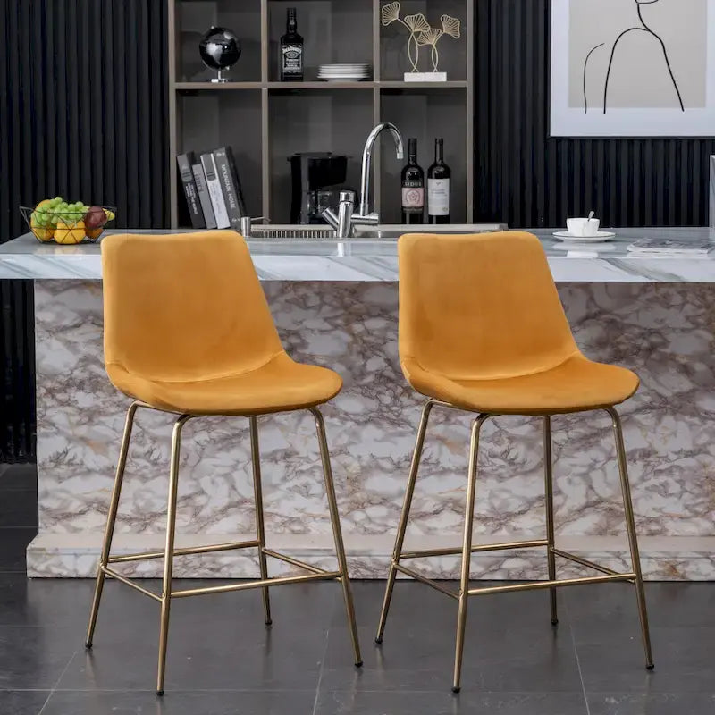 Modern Velvet 26.50 Counter Height Stool (Set of 2)