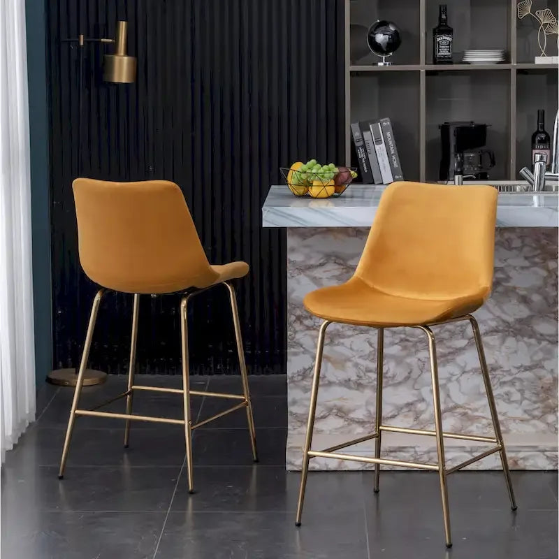 Modern Velvet 26.50 Counter Height Stool (Set of 2)