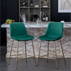 Modern Velvet 26.50 Counter Height Stool (Set of 2)
