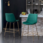 Modern Velvet 26.50 Counter Height Stool (Set of 2)