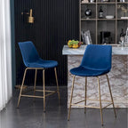 Modern Velvet 26.50 Counter Height Stool (Set of 2)
