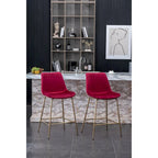 Modern Velvet 26.50 Counter Height Stool (Set of 2)