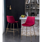 Modern Velvet 26.50 Counter Height Stool (Set of 2)