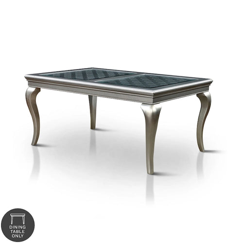 66-inch Glass Top Wood Dining Table