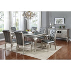 66-inch Glass Top Wood Dining Table