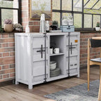 Kilcurry Industrial 46-inch Steel 6-Shelf Console Table by 
