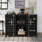 Kilcurry Industrial 46-inch Steel 6-Shelf Console Table by