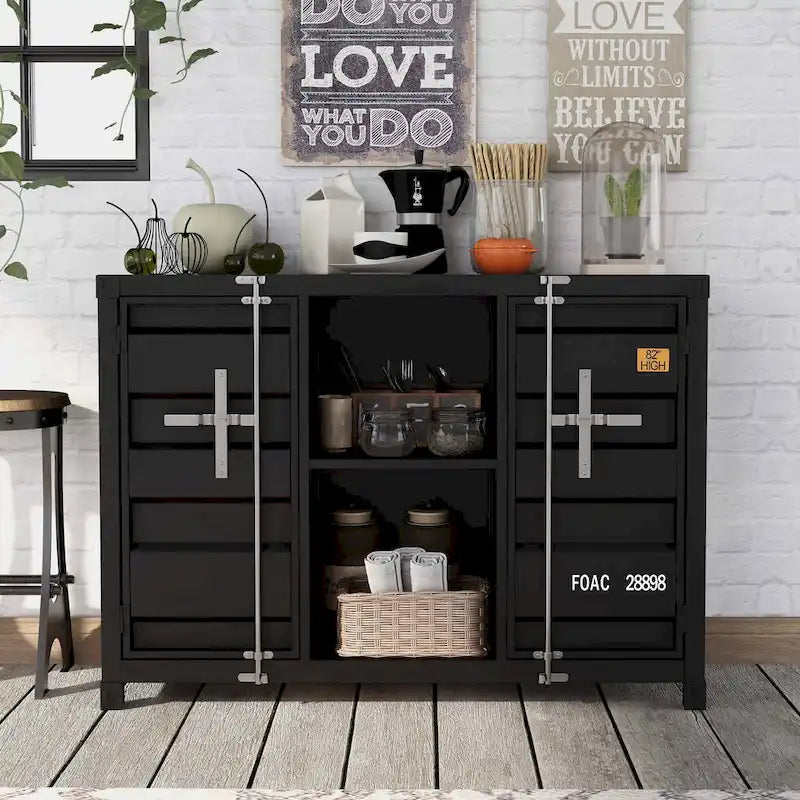 Kilcurry Industrial 46-inch Steel 6-Shelf Console Table by