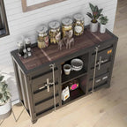 Kilcurry Industrial 46-inch Steel 6-Shelf Console Table by