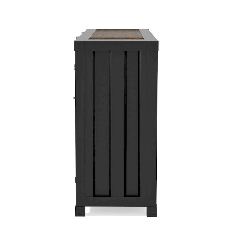 Kilcurry Industrial 46-inch Steel 6-Shelf Console Table by