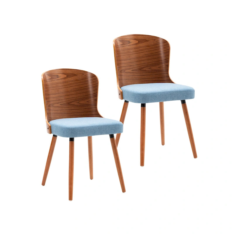 Karr Armless Dining Chairs Set of 2, Beech Wood Back & Legs