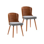 Karr Armless Dining Chairs Set of 2, Beech Wood Back & Legs