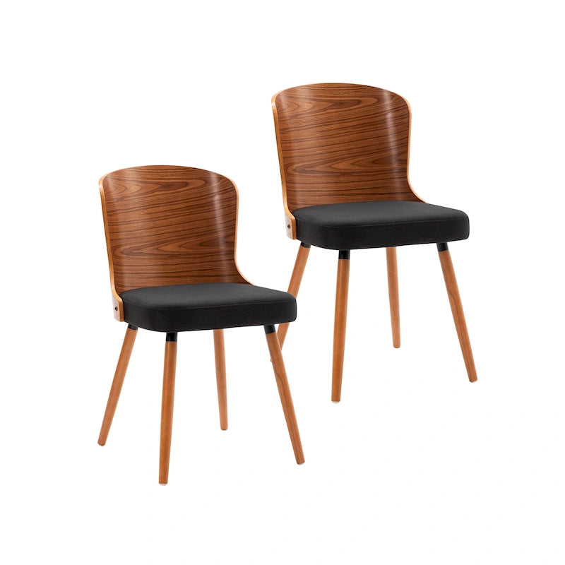 Karr Armless Dining Chairs Set of 2, Beech Wood Back & Legs