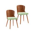 Karr Armless Dining Chairs Set of 2, Beech Wood Back & Legs