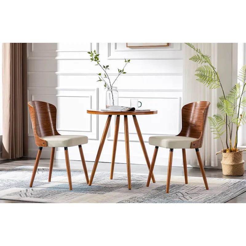  Karr Armless Dining Chairs Set of 2, Beech Wood Back & Legs