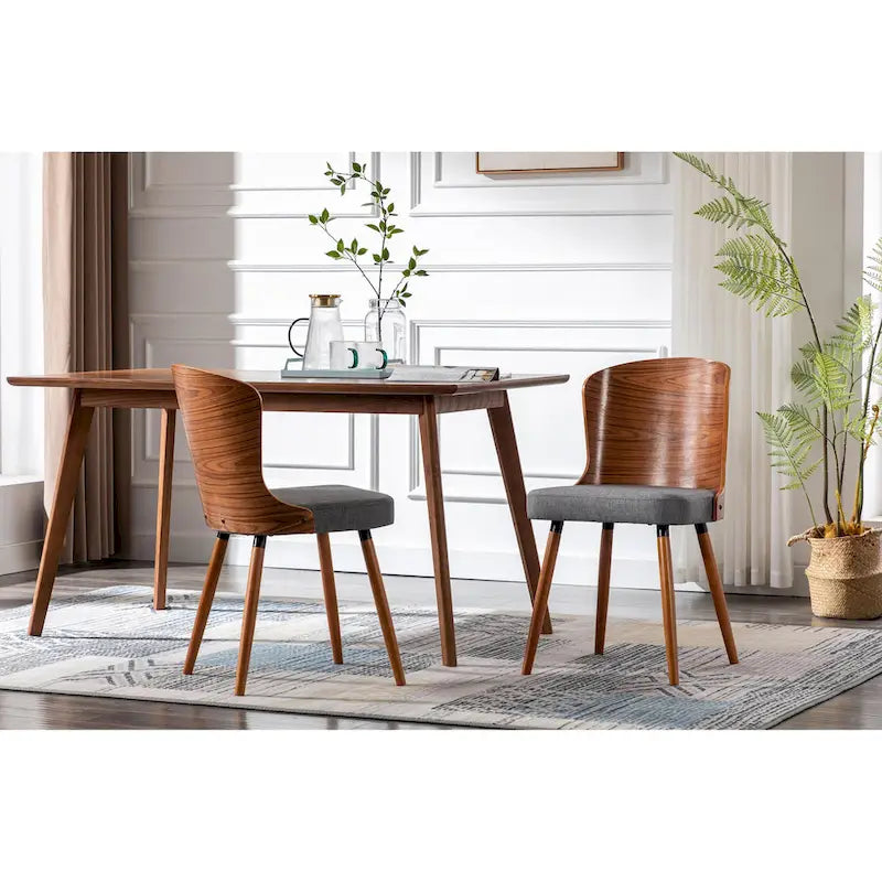 Karr Armless Dining Chairs Set of 2, Beech Wood Back & Legs