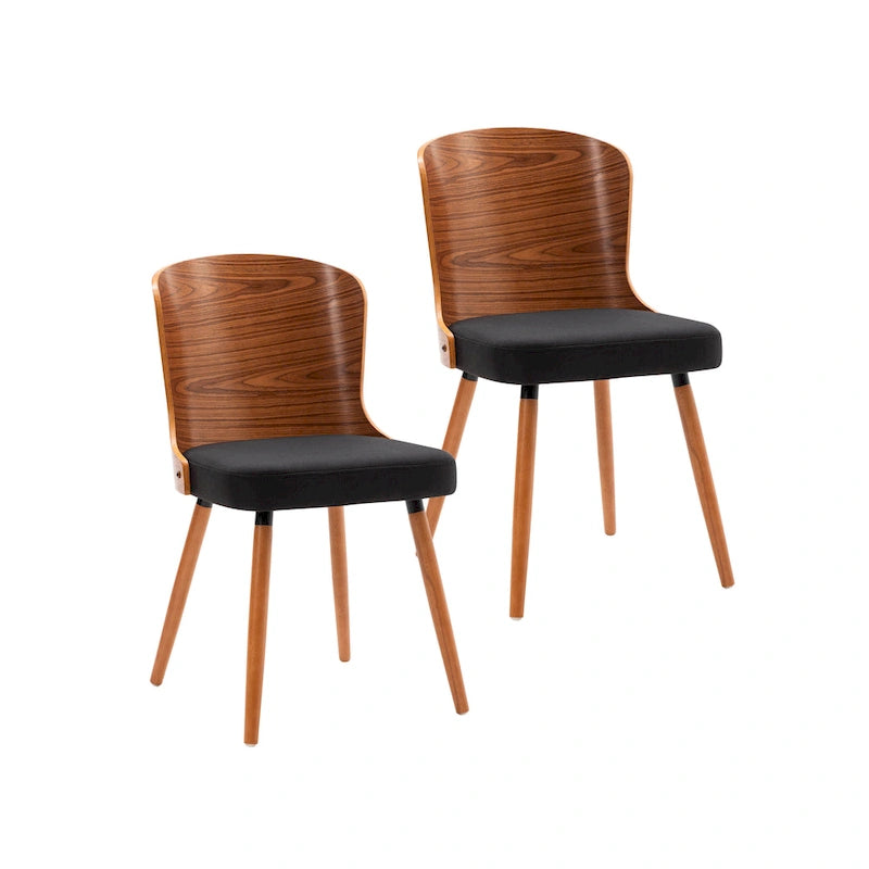 Karr Armless Dining Chairs Set of 2, Beech Wood Back & Legs