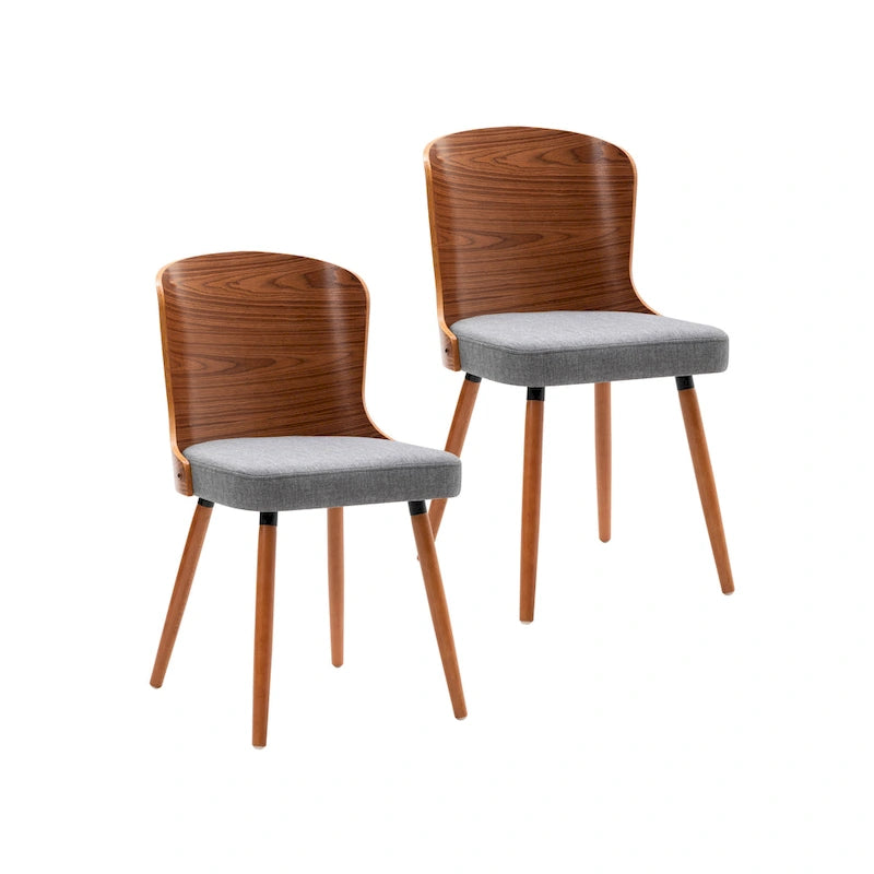 Karr Armless Dining Chairs Set of 2, Beech Wood Back & Legs