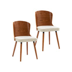 Karr Armless Dining Chairs Set of 2, Beech Wood Back & Legs