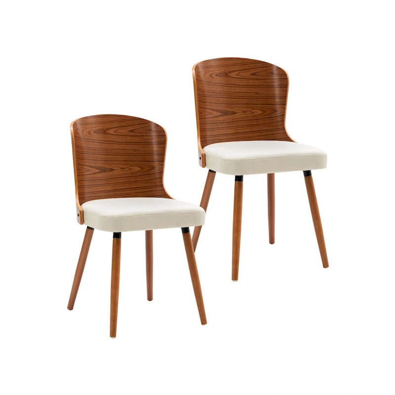 Karr Armless Dining Chairs Set of 2, Beech Wood Back & Legs