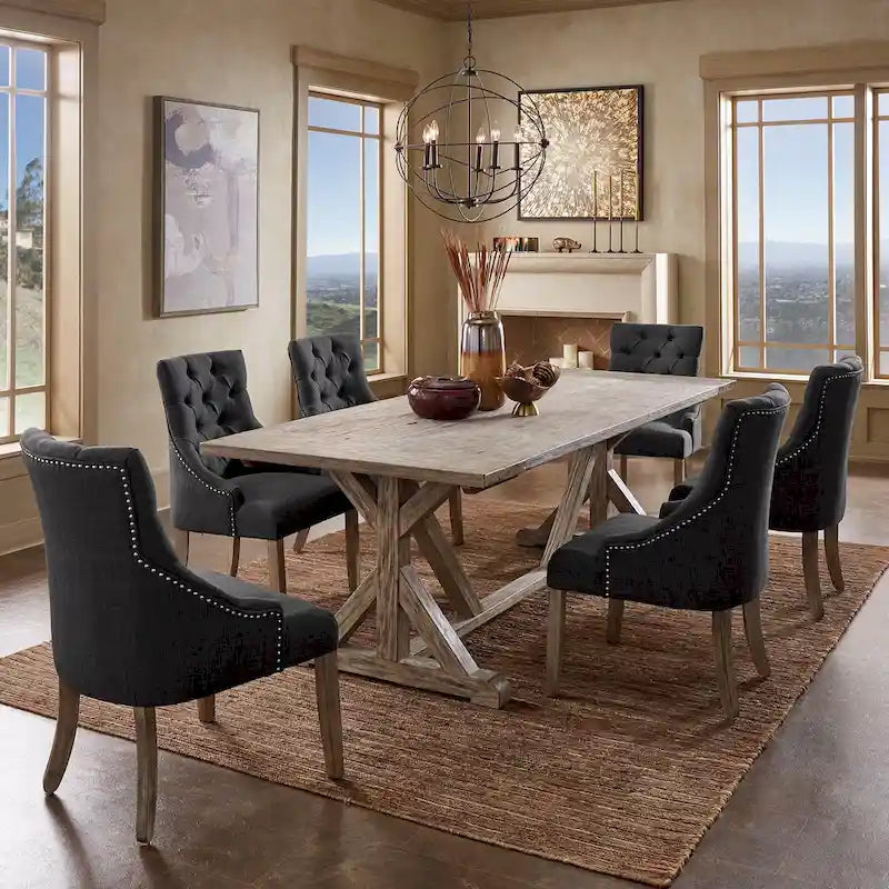 Paloma Antique Grey Reclaimed Wood Dining Set by 