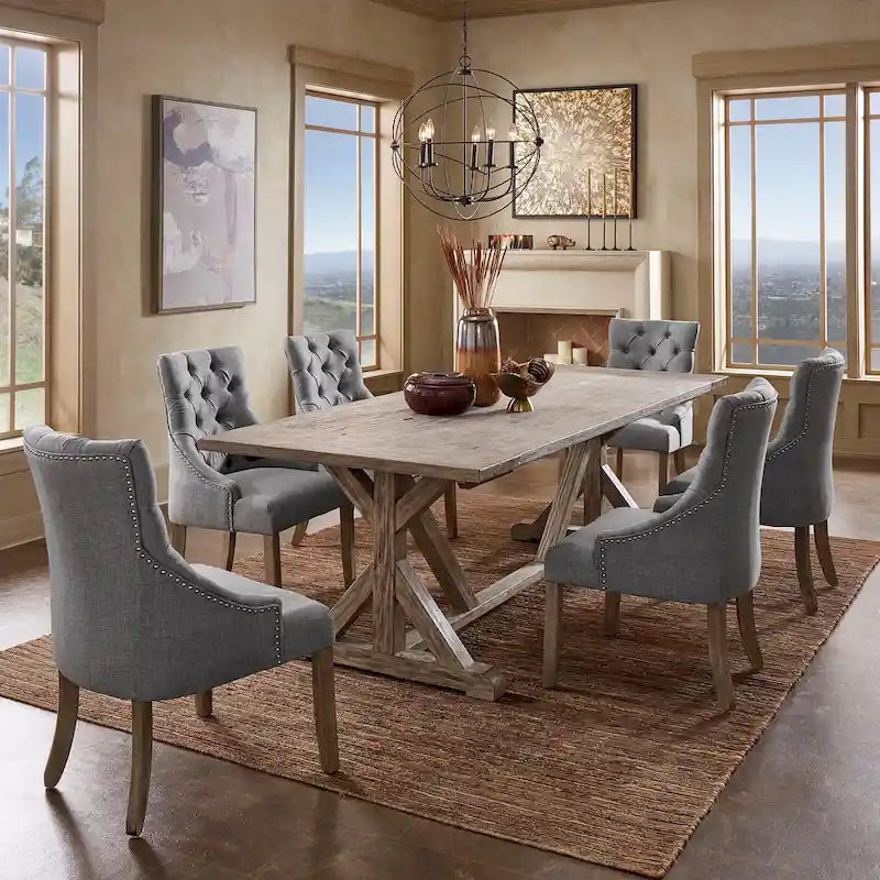 Paloma Antique Grey Reclaimed Wood Dining Set by