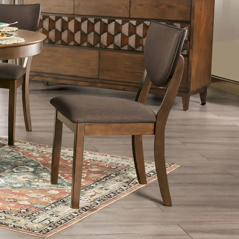 Transitional Walnut Wood 5-Piece Dining Set by
