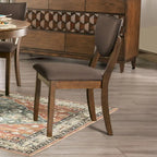 Transitional Walnut Wood 5-Piece Dining Set by