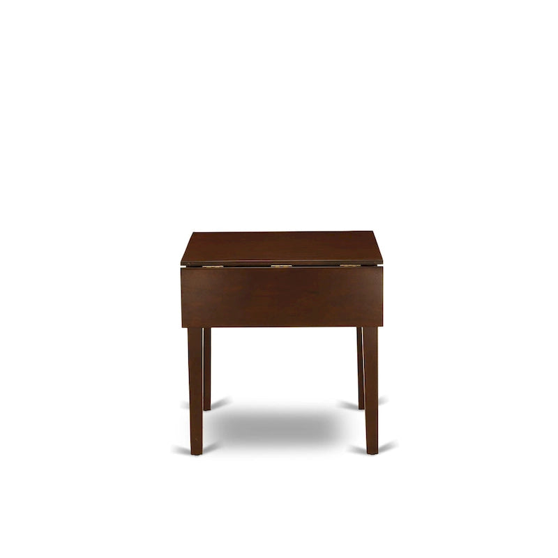 Kitchen Table Set- a Rectangle Dining Table and Brown Linen Fabric Dining Chairs, Mahogany (Pieces Option)