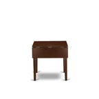 Kitchen Table Set- a Rectangle Dining Table and Brown Linen Fabric Dining Chairs, Mahogany (Pieces Option)