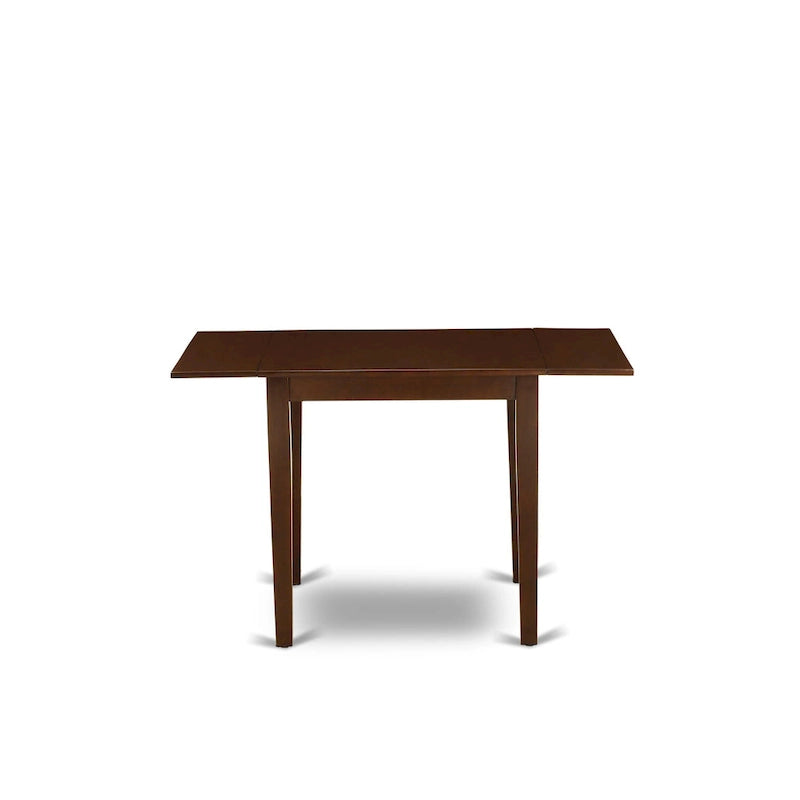 Kitchen Table Set- a Rectangle Dining Table and Brown Linen Fabric Dining Chairs, Mahogany (Pieces Option)