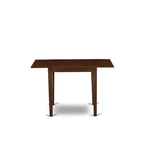 Kitchen Table Set- a Rectangle Dining Table and Brown Linen Fabric Dining Chairs, Mahogany (Pieces Option)