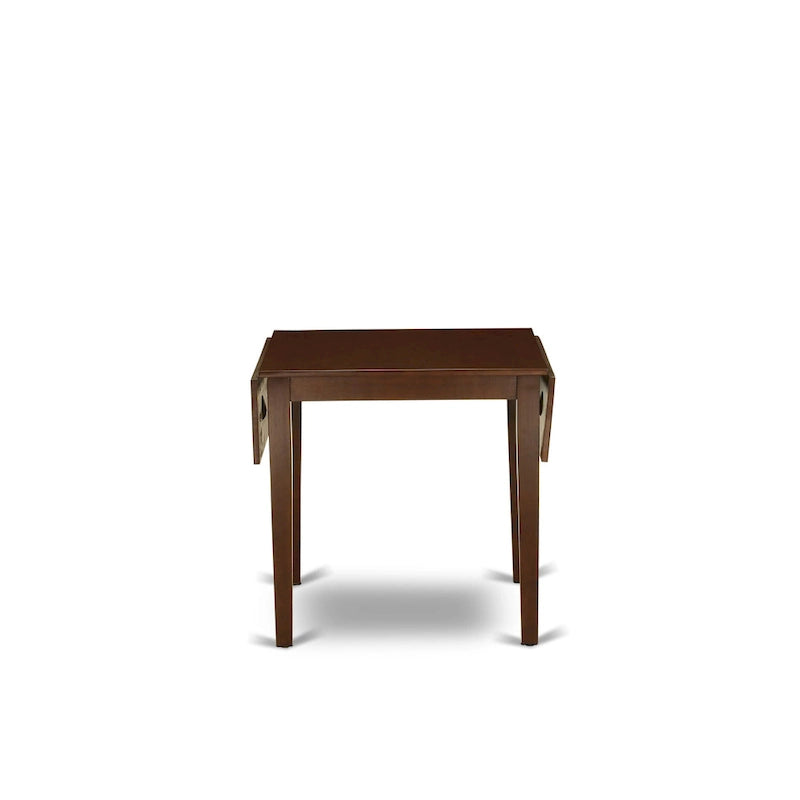 Kitchen Table Set- a Rectangle Dining Table and Brown Linen Fabric Dining Chairs, Mahogany (Pieces Option)