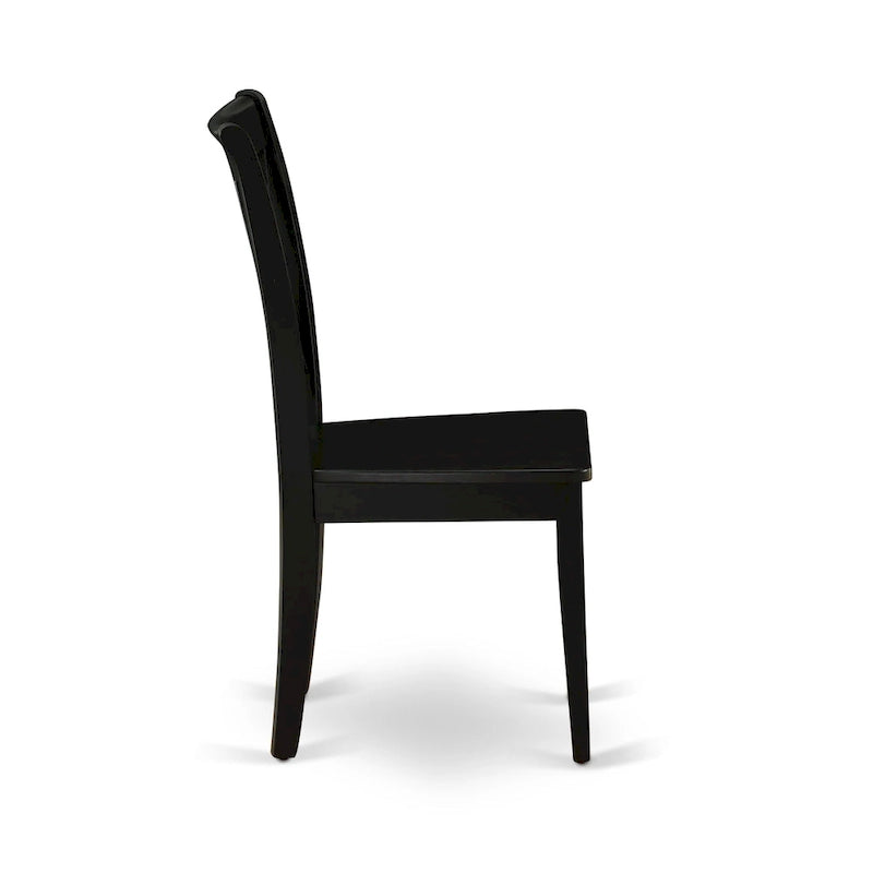 Dining Chairs - Double Cross Back Wooden Seat Chairs, Set of 2, Black - CLC-BLK-W